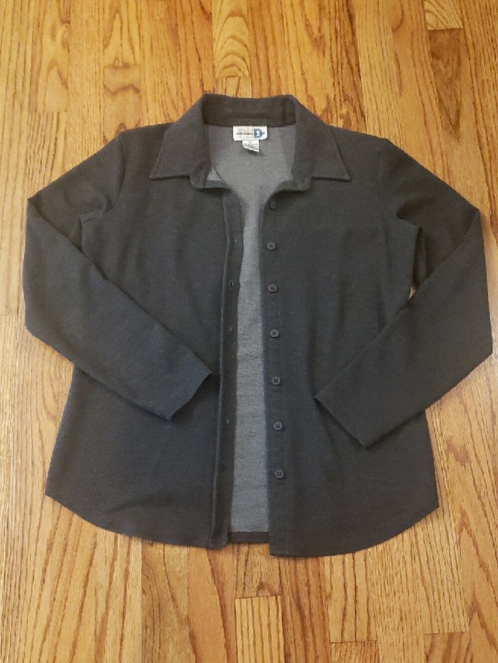 Vtg Paul Harris Design Gray Knit Button-Up Top (Shirt-Jacket) Size: M